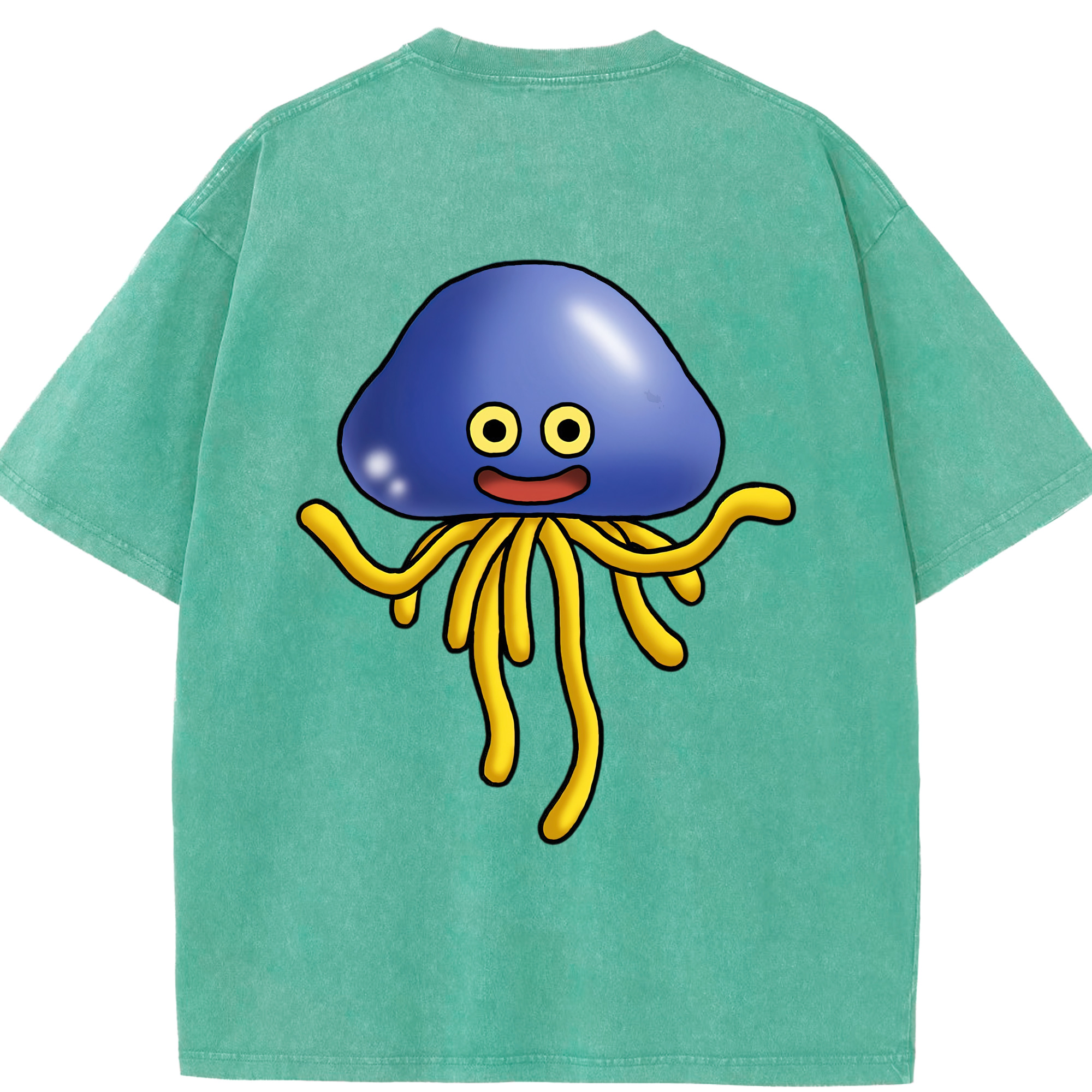 （画像用） ドラゴンクエスト Doragon Kuesuto Dragon Quest 綿100% ヴィンテージ風 半袖Tシャツ（背面プリント）
